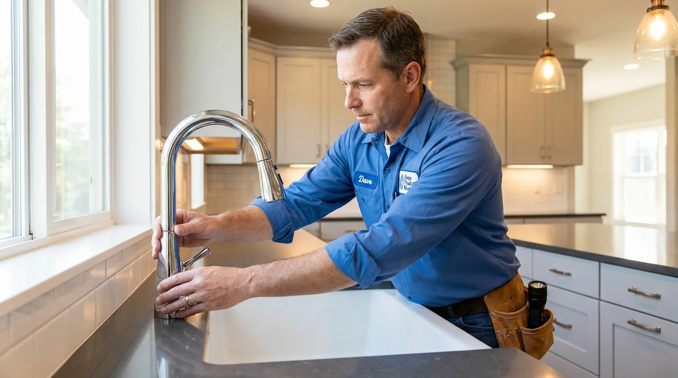 Kitchen faucet installation by Johns Plumbing LLC in Hopewell